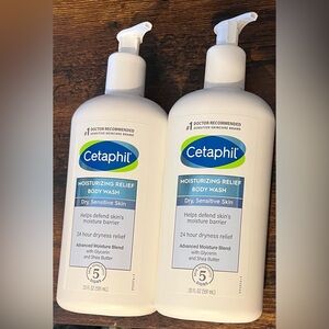 Cetaphil Moisturizing Relief Body Wash For Dry & Sensitive Skin X 2 New Bottles